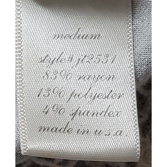 Miami Green White Striped Crochet Hem Medium Lightweight Soft Short Sleeves - Picture 5 of 5